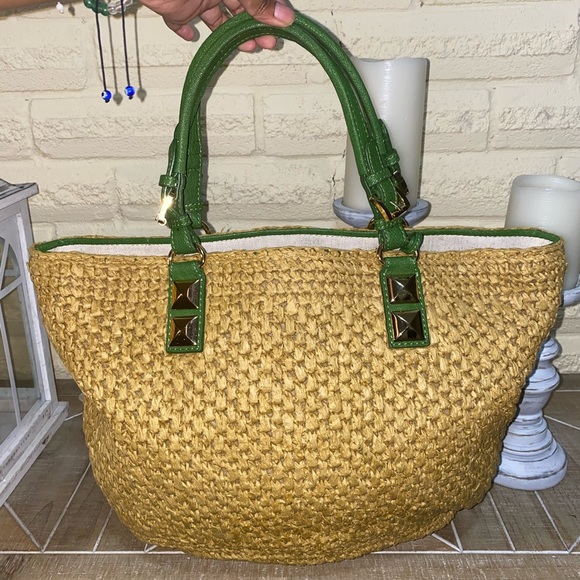 NEW Michael Kors Santorini Straw Beach Bag - Picture 3 of 8